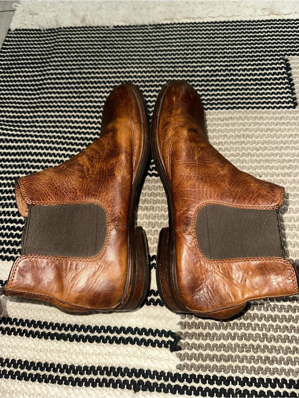 Frye Tyler Chelsea Brown Leather Slip On Boots Men’s Sz 9.5